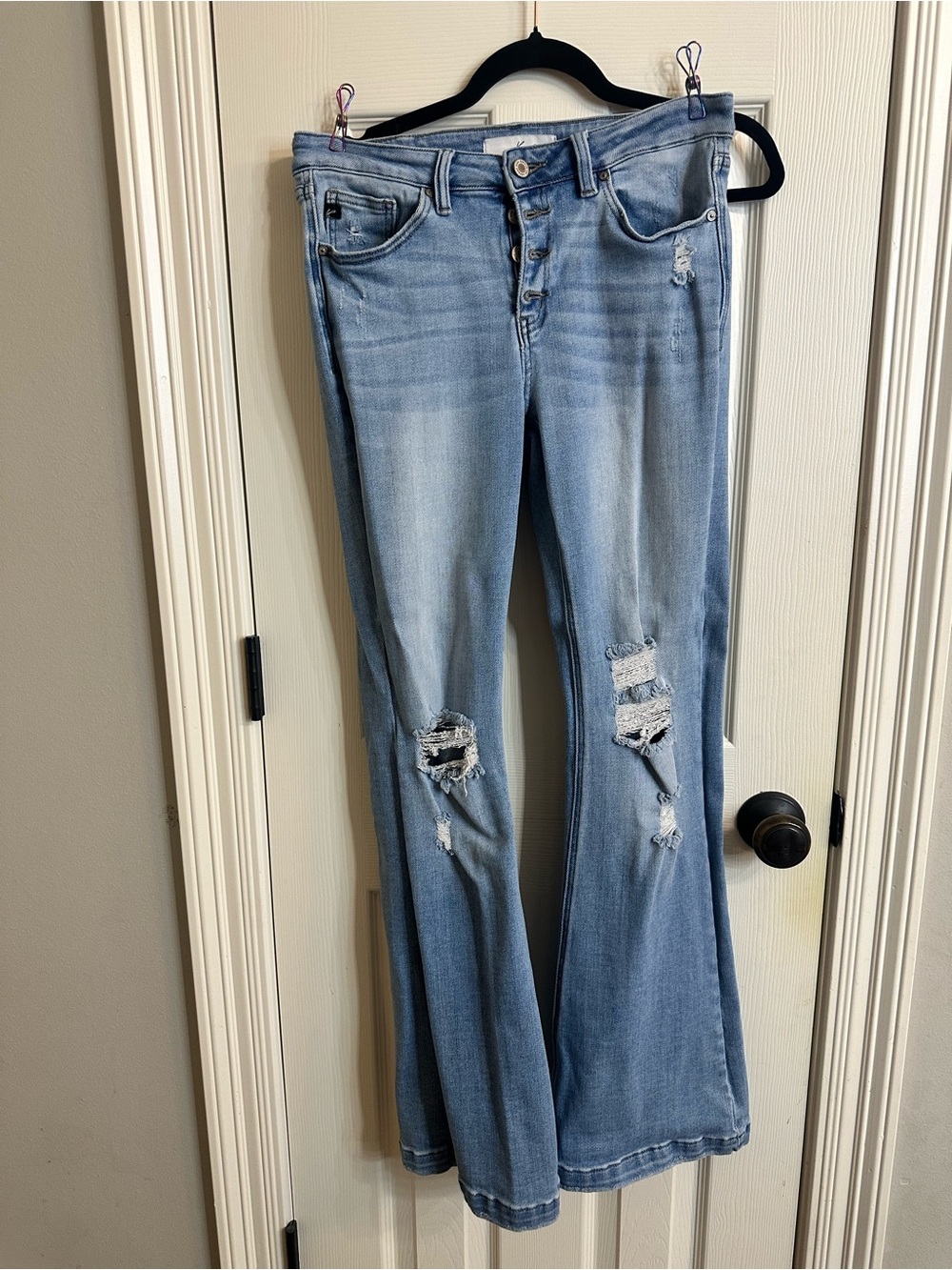 KanCan Light Blue Distressed Flare Jeans